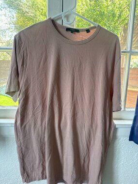 Vince Pima Cotton Crew Tee Mens L Taupe Mauve Garment-Dyed NWOT